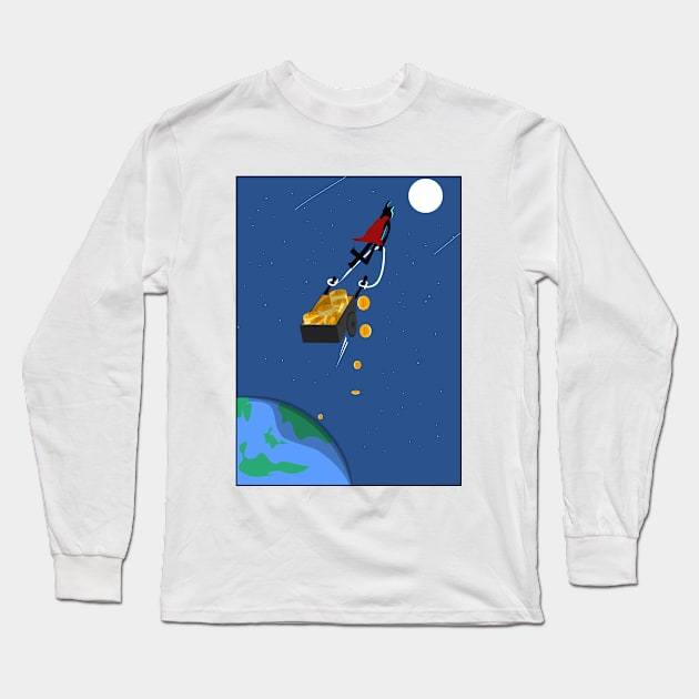 bitcoin to the moon Long Sleeve T-Shirt by clamer